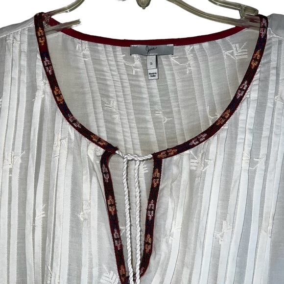 Josie Ivory Gustavia Embroidered Lace Boho Top Sz S - Picture 3 of 12